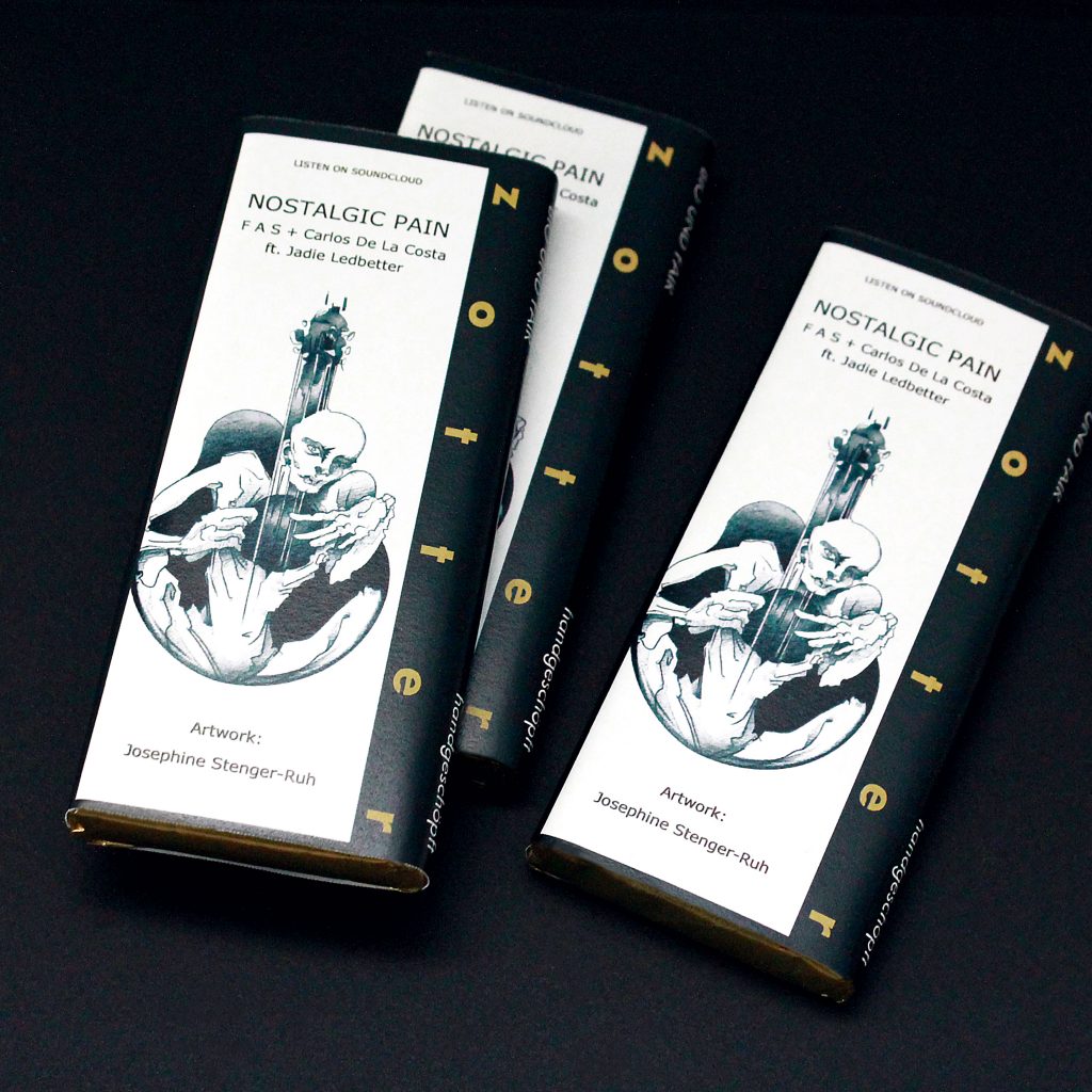 Verpackungsdesign Zotter Schokolade mit Illustration zum Song 'Nostalgic Pain'
